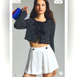 MAEVE Anthropologie Shine Sailor Shorts - white size 10